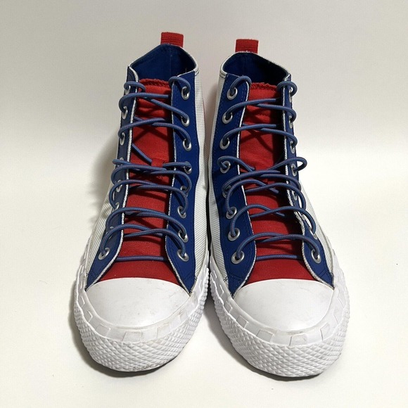 Converse UNT1TL3D Hi Top Canvas White/Rush Blue-University Red Mens Size 10 - Picture 4 of 9